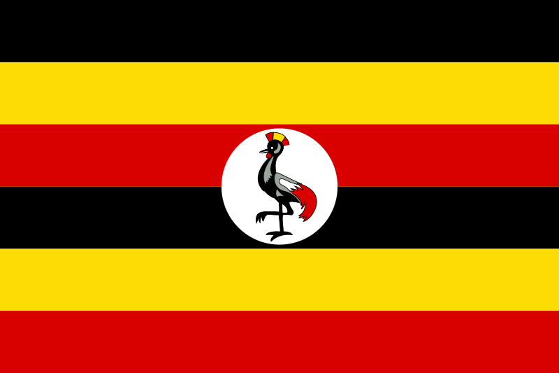 Grulla real gris en bandera de Uganda